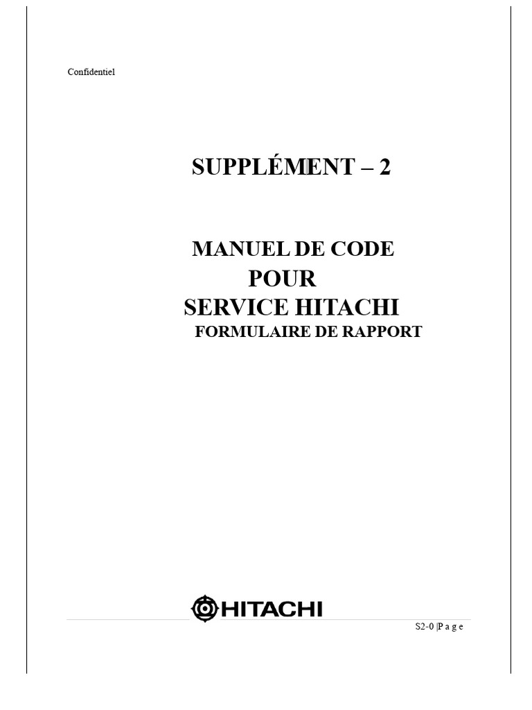 Manuel de Code pour Rapports Hitachi | PDF | Soupape | Pompe