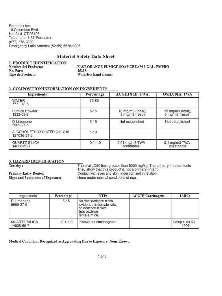 fast_orange_msds_1522916933 | PDF | Dangerous Goods | Breathing