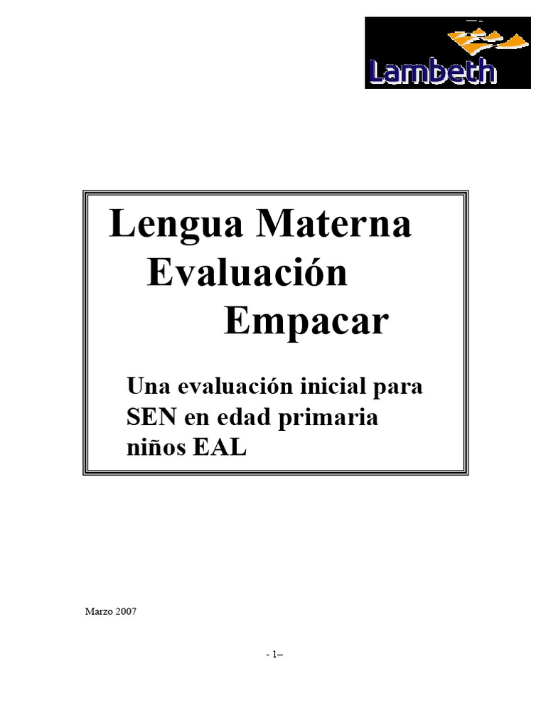 Evaluación de La Lengua Materna | PDF | Aprendizaje | Plan de estudios