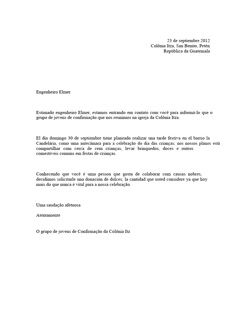 Pedido de Doação para Festa Infantil | PDF