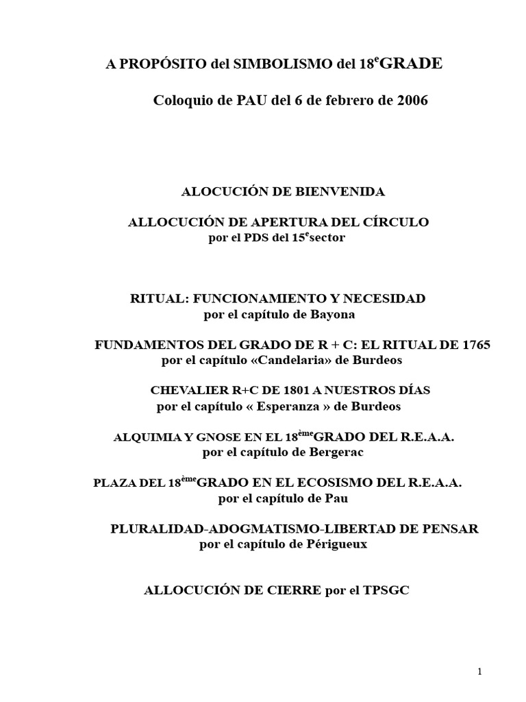 Simbolismo Del 18 Grado | PDF | Rituales | Los símbolos
