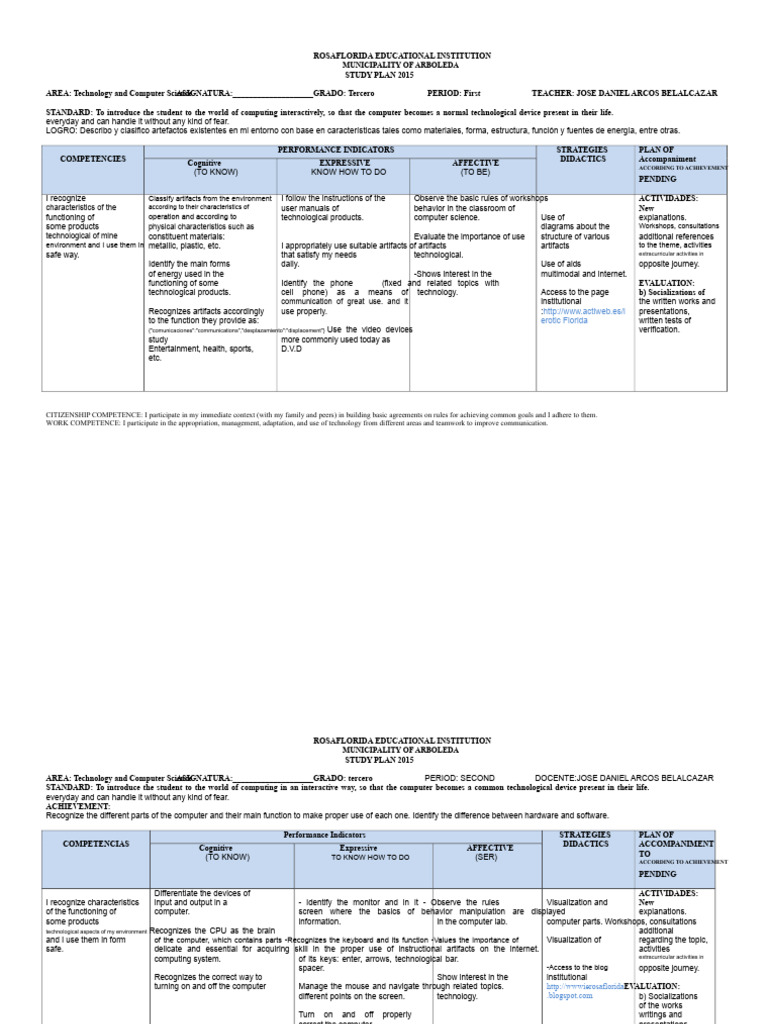 Technology and Computer Science Curriculum Grade 3 | PDF | Microsoft ...