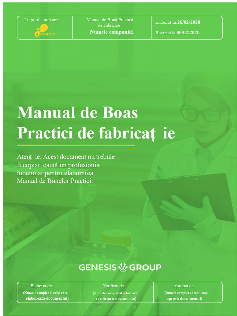 Manual de Bune Practici de Fabricare PDF | PDF