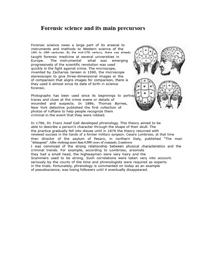 History and Fields of Forensic Science | PDF | Forensic Science | Dentistry