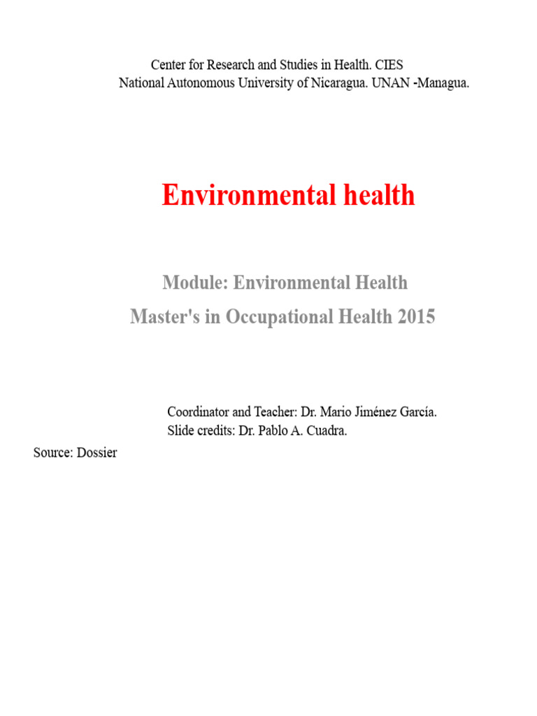 Environmental Health Overview and Factors | PDF | Environmental Health ...