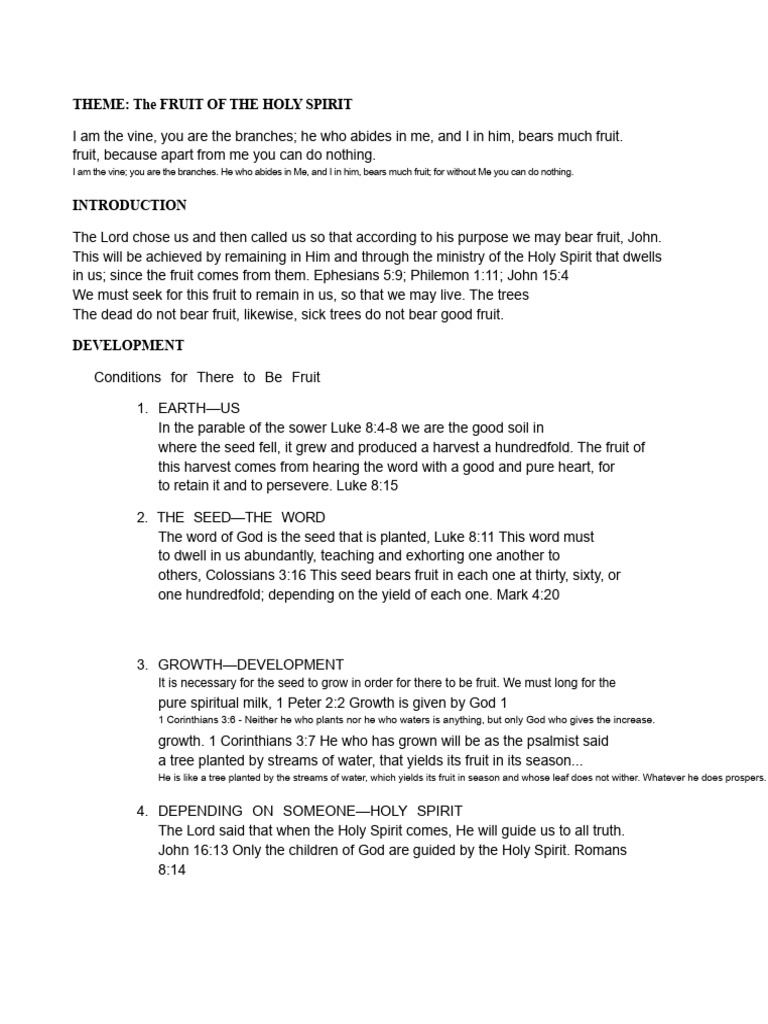 Understanding the Fruit of the Spirit | PDF | Fruit Of The Holy Spirit ...