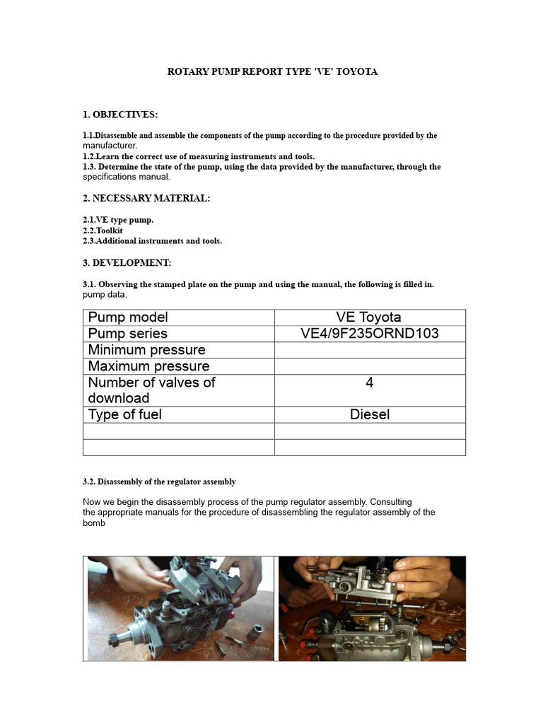 Rotary Pump Report Type | PDF