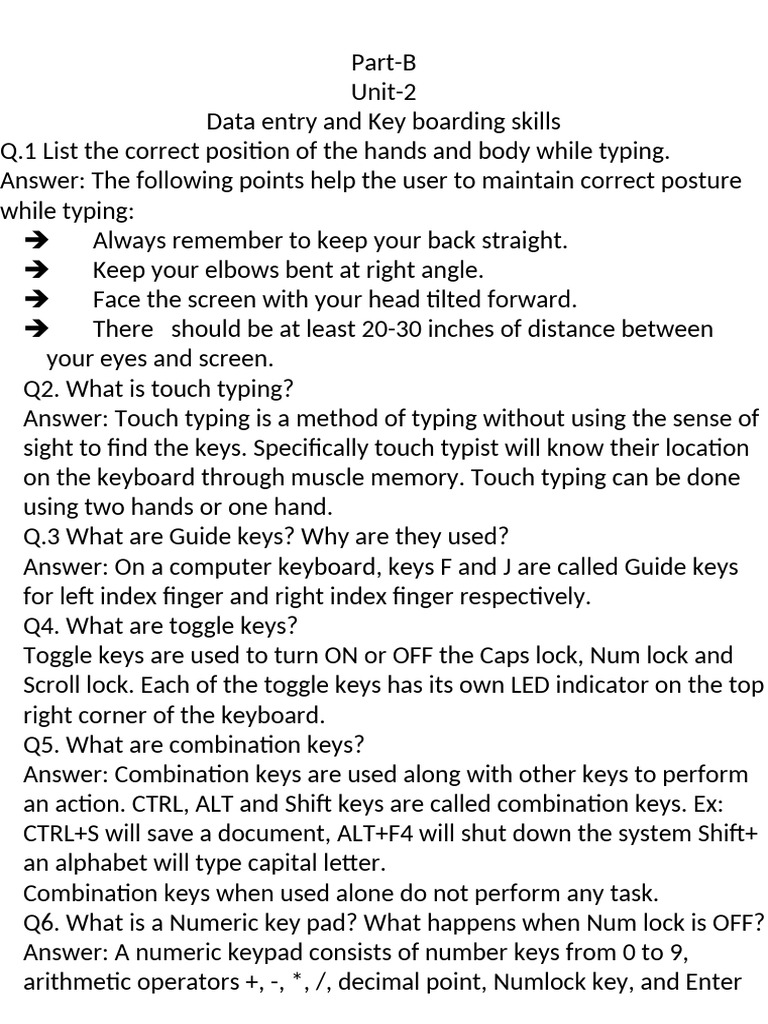 Data Entry and Typing Skills Guide | PDF | Computer Keyboard | Input/Output