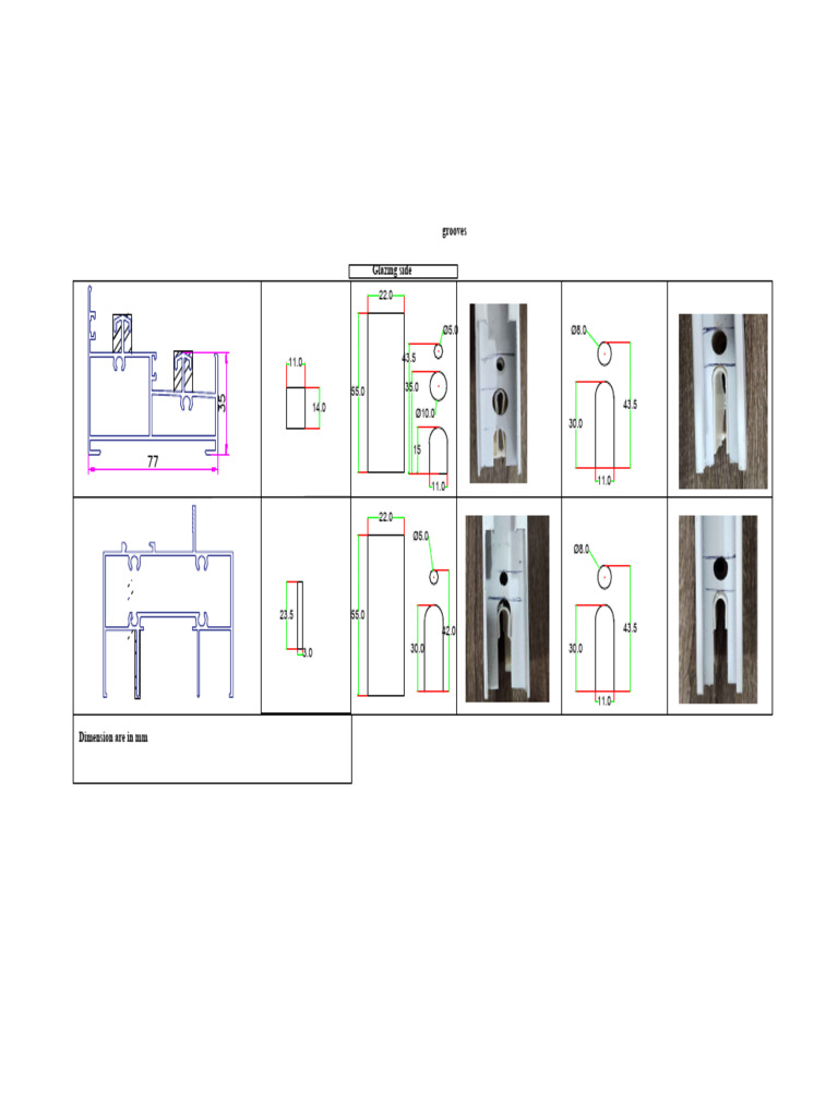 Grooves and Dimensions in mm | PDF
