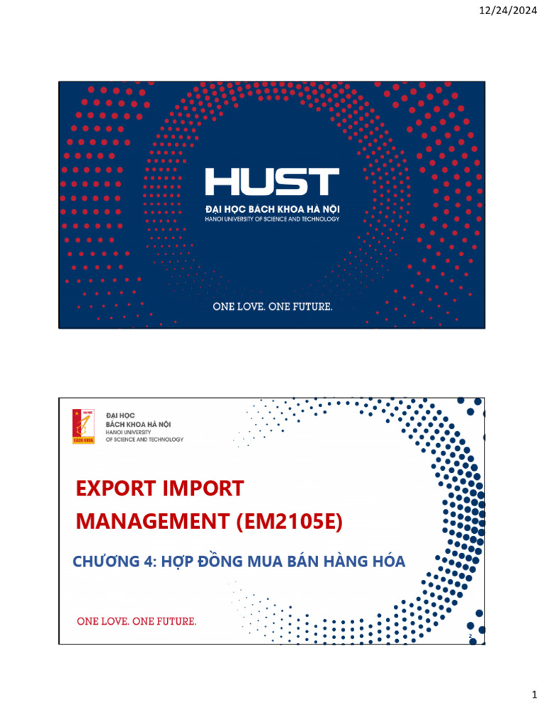 Export Import Management (Em2105E) : CH NG 4: H P NG Mua Bán Hàng Hóa | PDF