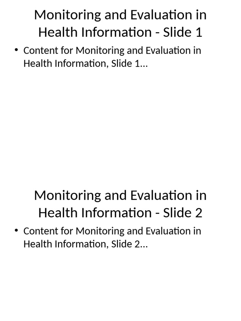 Lecture 13 Monitoring and Evaluation in Health Information | PDF