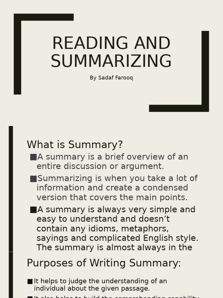 How to Write Effective Summaries | PDF | Health Care