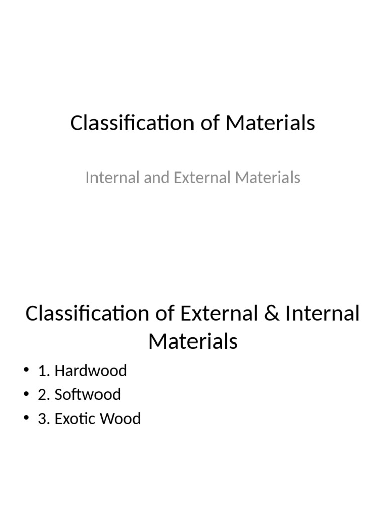Material Classification: Wood & Composites | PDF