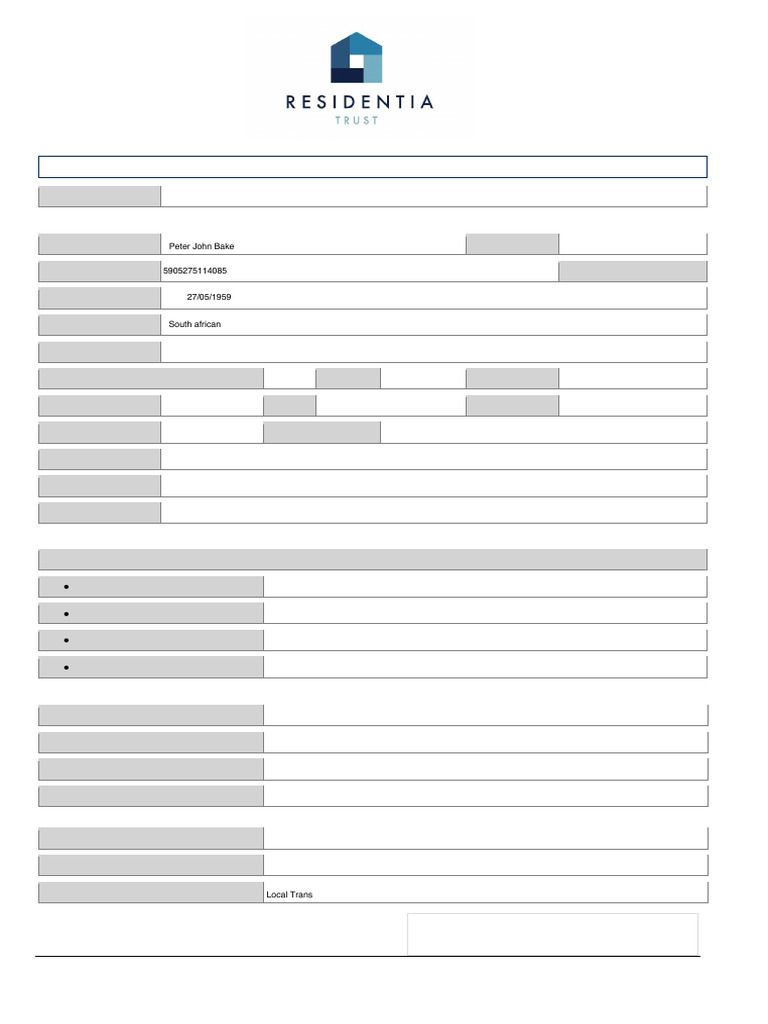 Rental Application Form for Residents | PDF | Landlord | Paycheck
