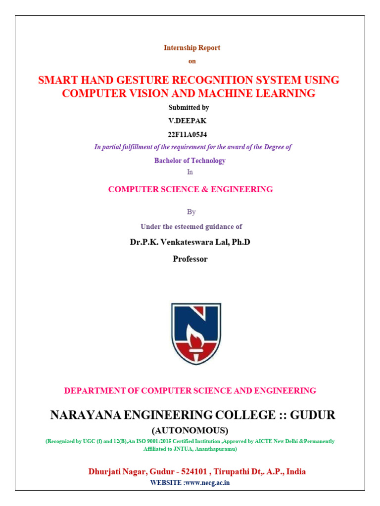 Internship Report Merged | PDF | Machine Learning | Support Vector Machine