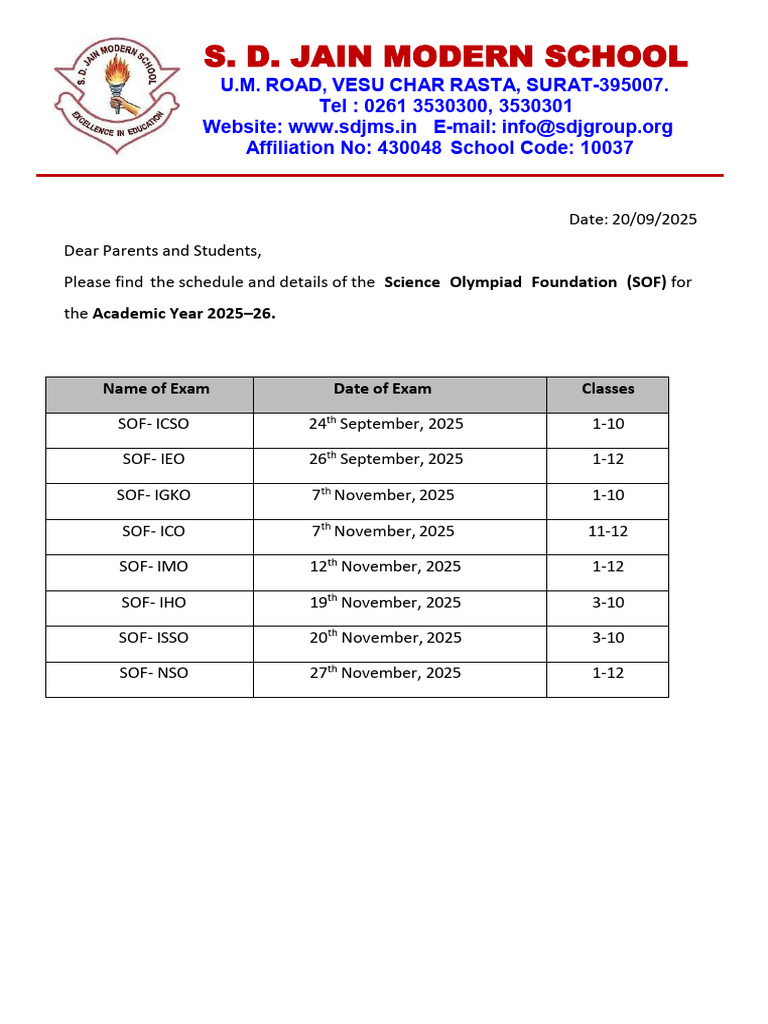 Olympiad Dates - Updated-1 - 250920 - 133932 | PDF