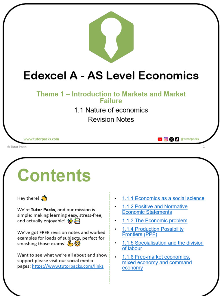 1.1 Nature of Economics Revision Notes - A Level Economics - Edexcel A ...