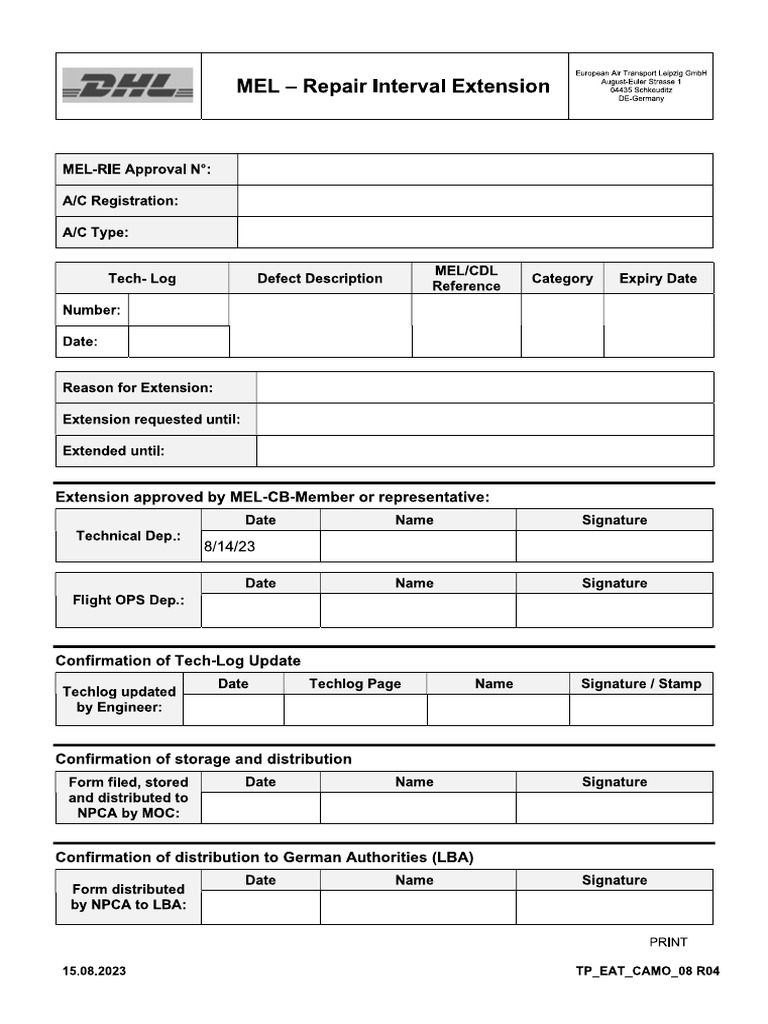Mel Ext Form | PDF