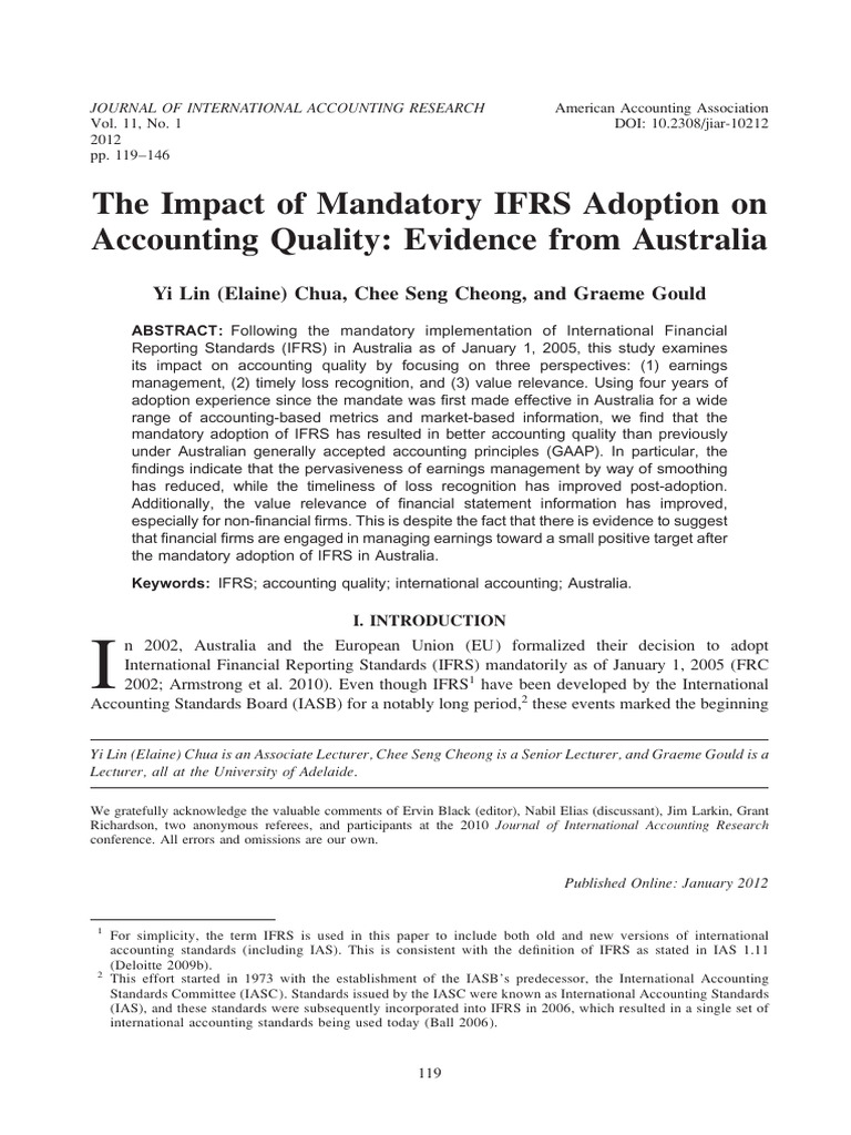 IFRS Adoption Impact on Australian Accounting Quality | PDF ...