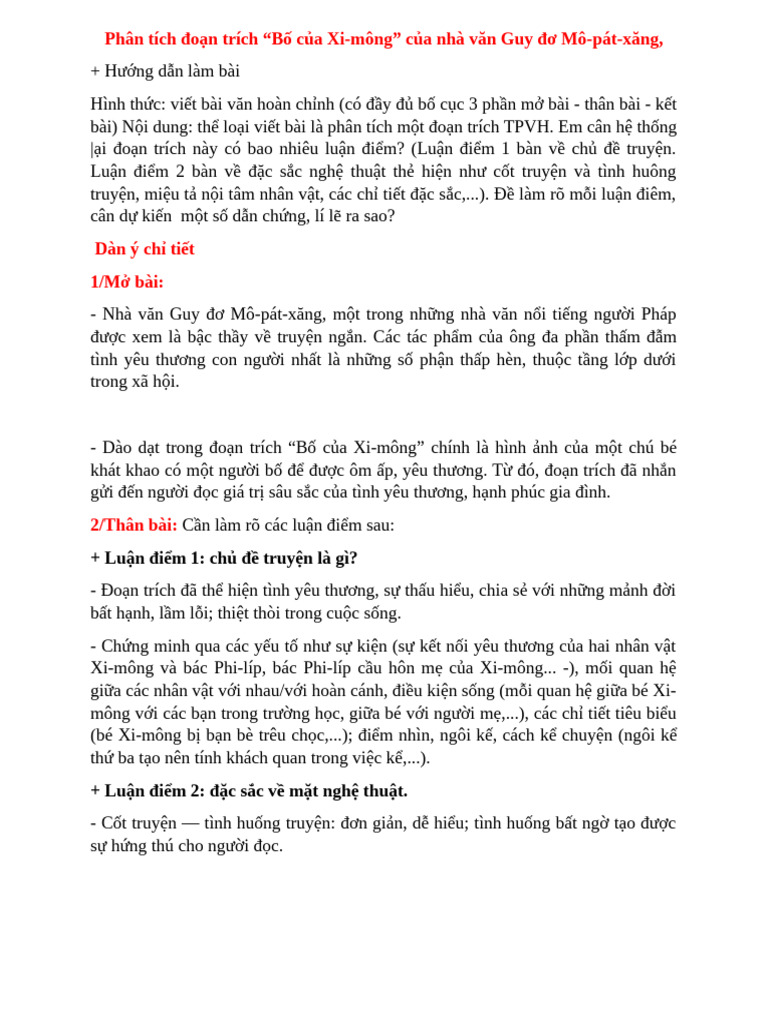 Phan Tich Truyen Bo Cua Xi Mong | PDF