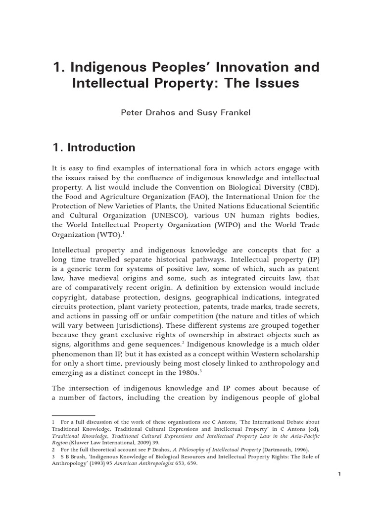 Indigenous Knowledge and IP Issues | PDF | Intellectual Property ...