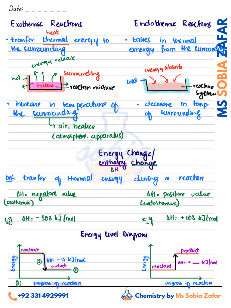 Exothermic and Endothermic Reactions | PDF | Chemical Reactions ...