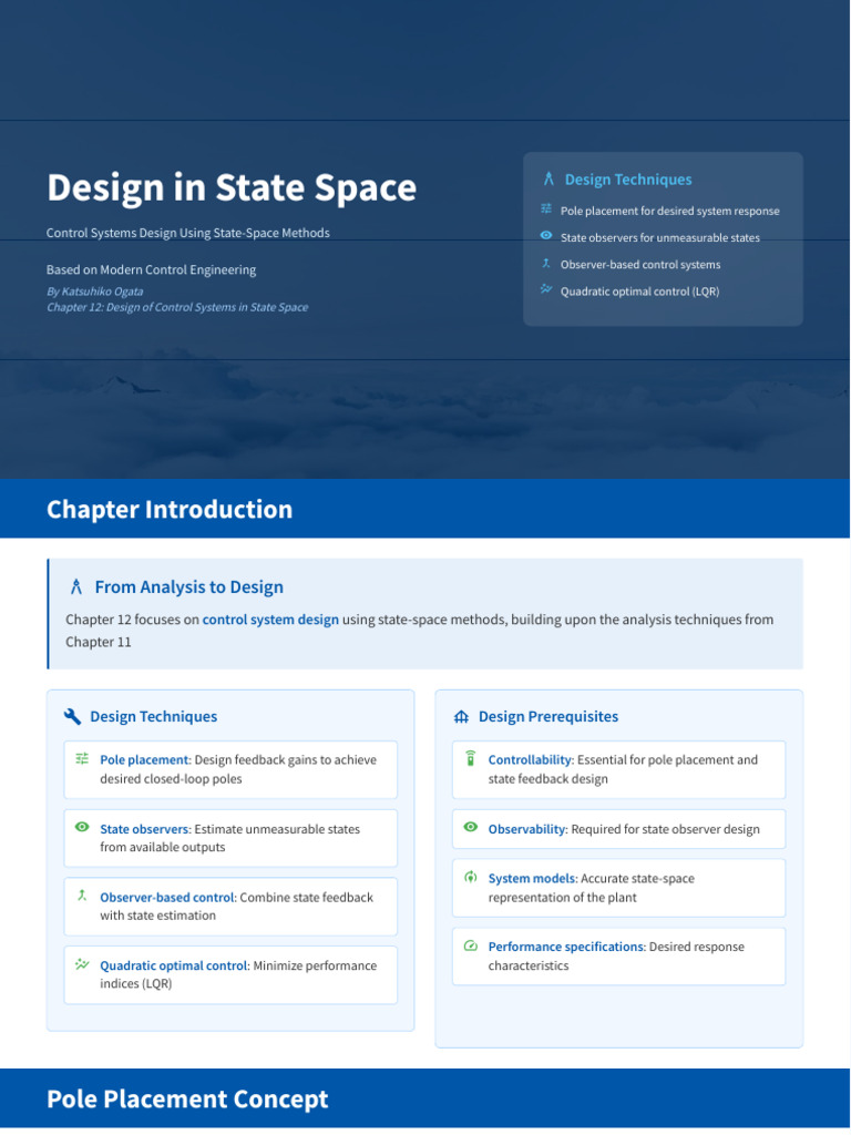 Control System Design with State Space | PDF | Control Theory | Optimal ...