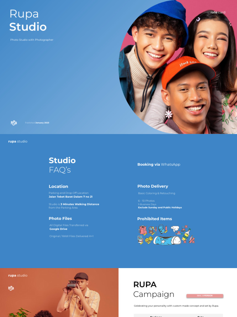 Rupa Studio Photography Rate Card | PDF | Imaging