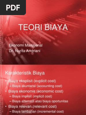 Ekonomi Manajerial Teori Biaya