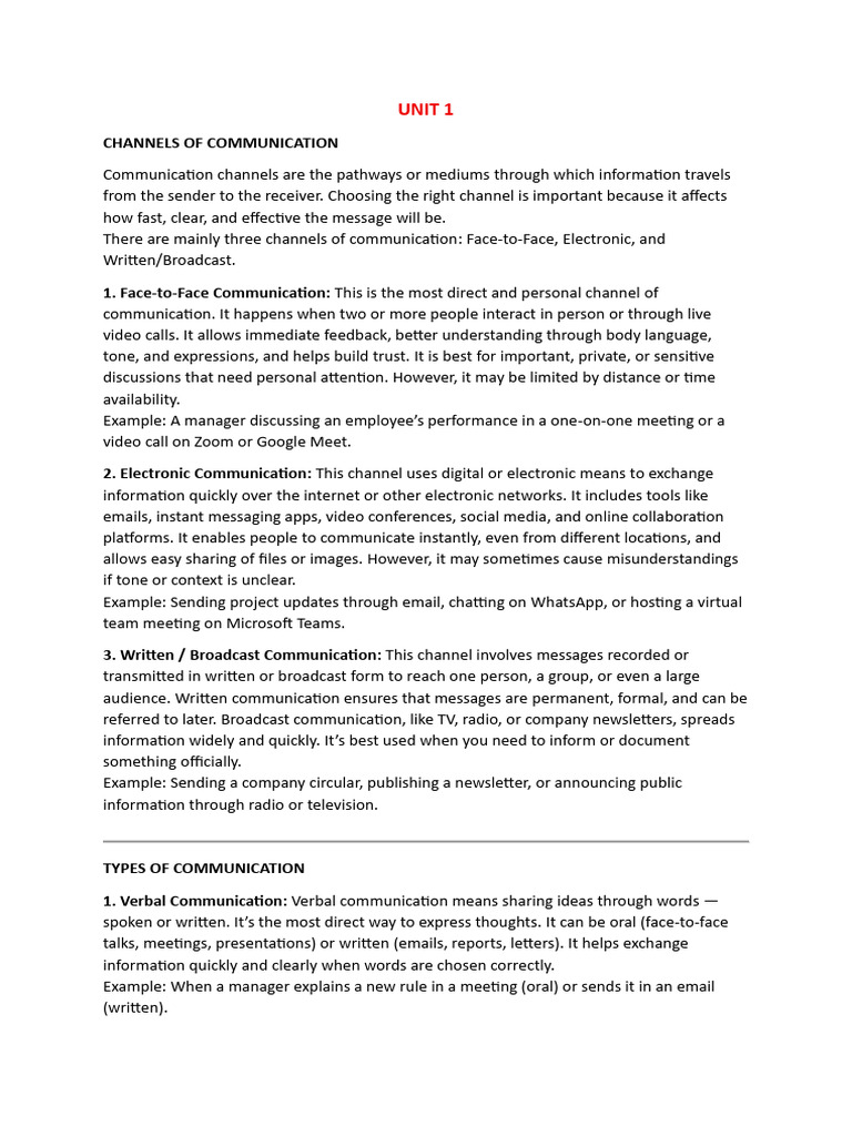 Understanding Communication Channels | PDF | Communication | Nonverbal ...