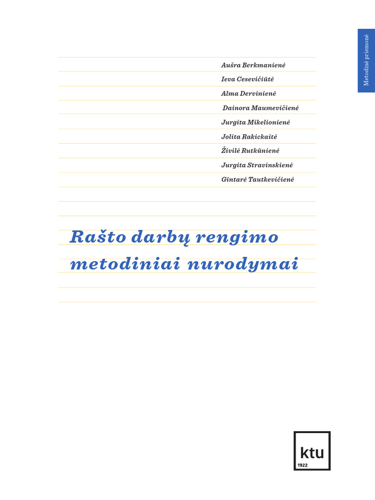 Rasto Darbu Rengimo Metodiniai Nurodymai | PDF