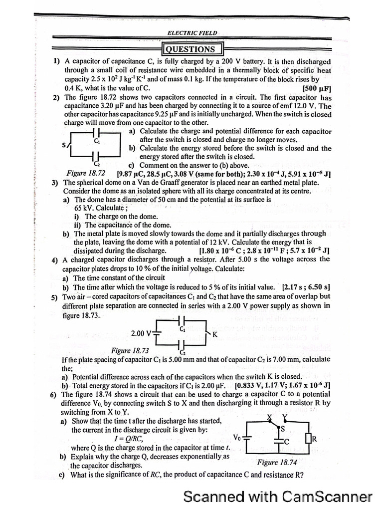 Questions On Capacitors - Codex ! | PDF