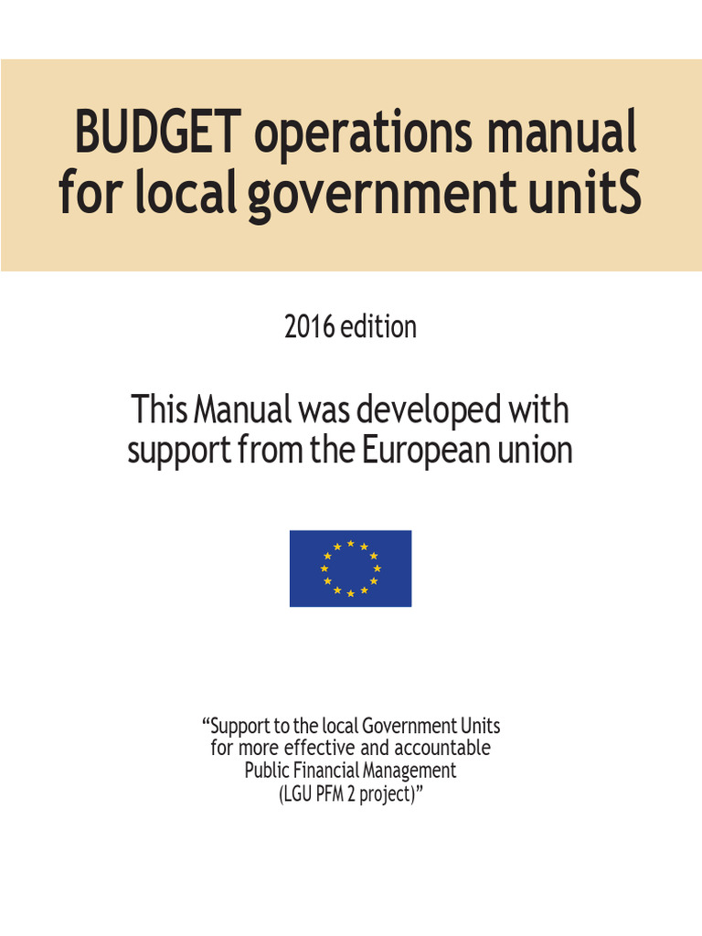 Budget Operations Manual for LGUs 2016 | PDF | Governance | Budget