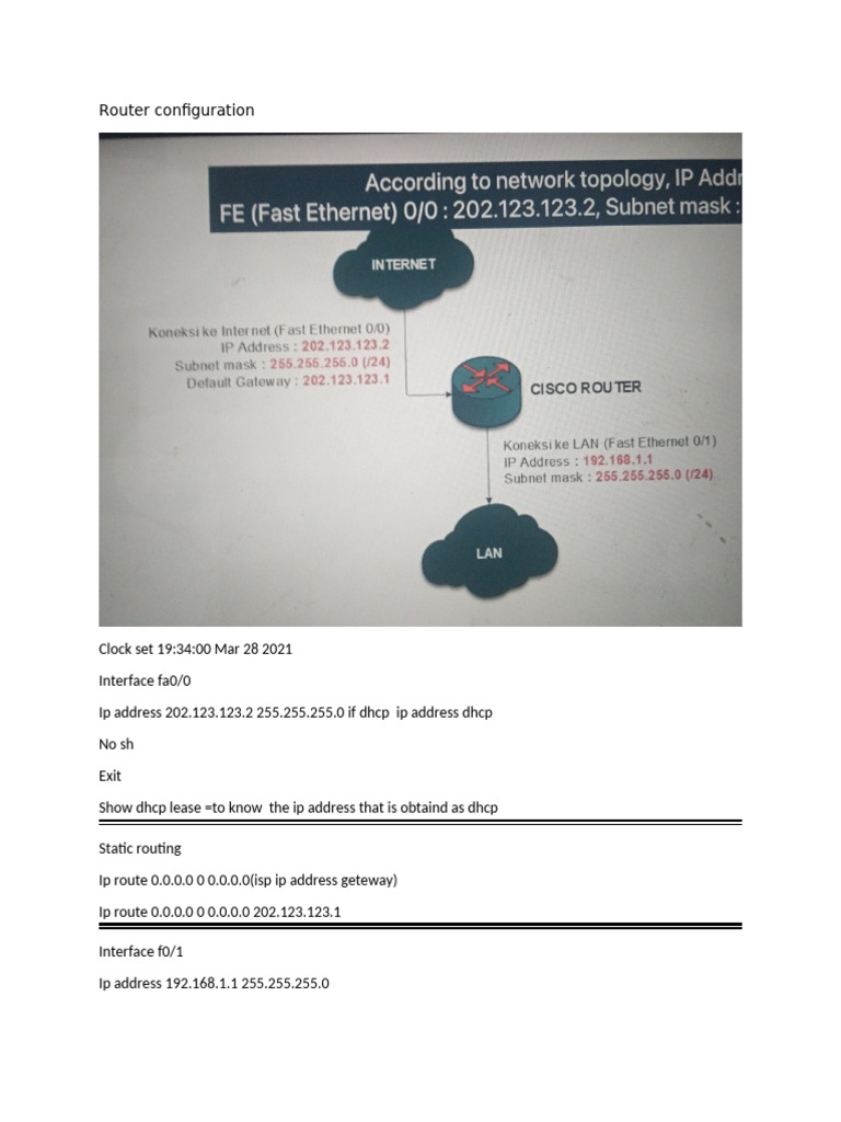Router Configuration | PDF | Ip Address | Computer Engineering