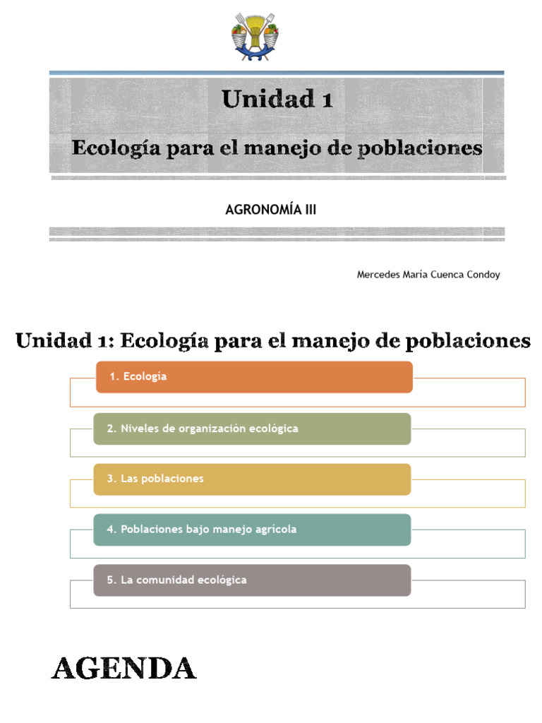 2025 - Unidad 1 - Ecología para El Manejo de Poblaciones | PDF ...