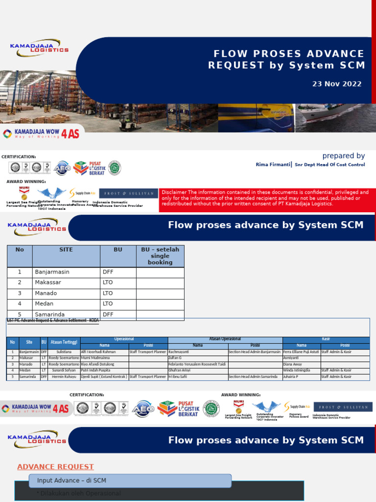 Sea Freight Advance Request Process | PDF | Logistics