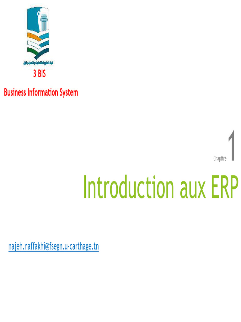 Introduction aux ERP : Définition et Avantages | PDF | Progiciel de ...