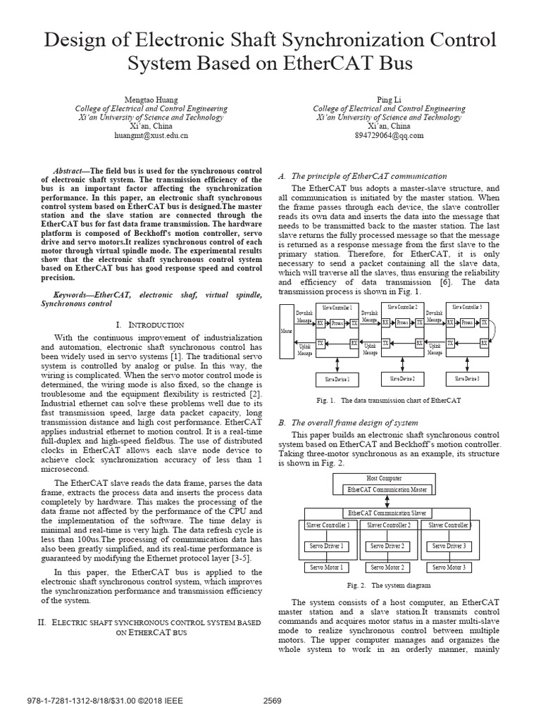 Design of Electronic Shaft Synchronization Control | PDF | Computer ...