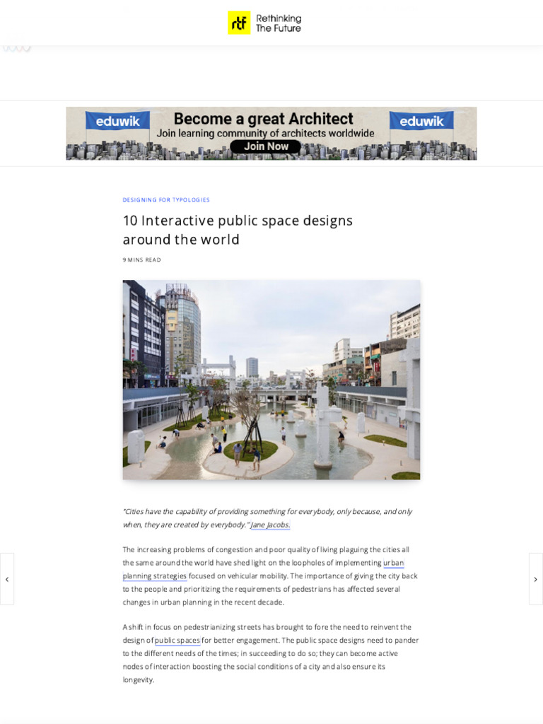 10 Innovative Interactive Public Spaces | PDF | Environmental Design