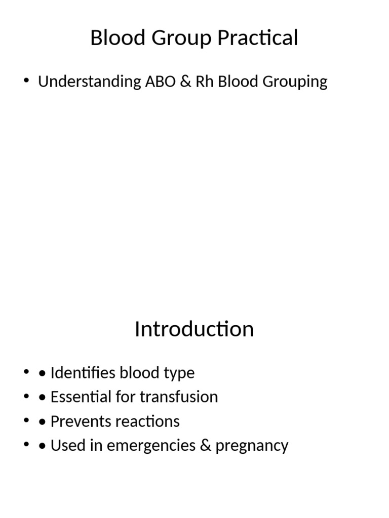 Blood Group Testing Guide: ABO & Rh | PDF