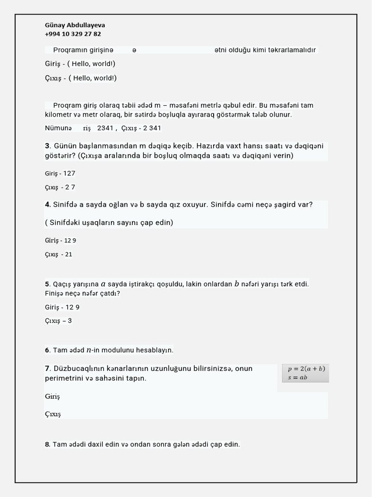 Python Əsas Anlayışlar Son | PDF