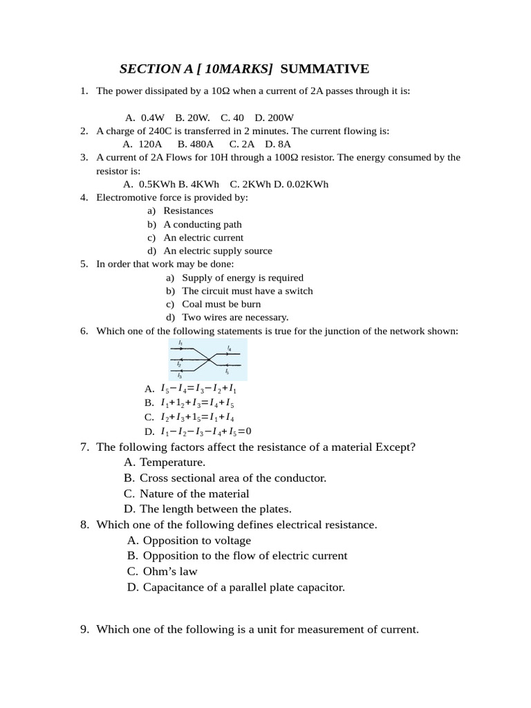Electrical Resistance and Current Calculations | PDF | Electric Current ...