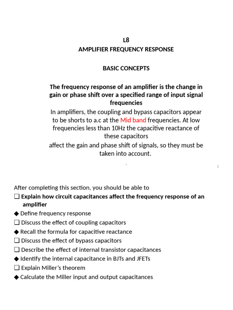 Amplifier Frequency Response Explained | PDF | Amplifier | Bipolar ...