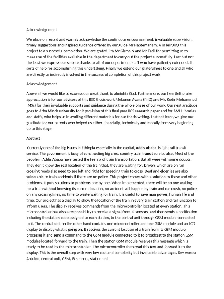 Acknowledgment and Project Overview | PDF | Computer Engineering