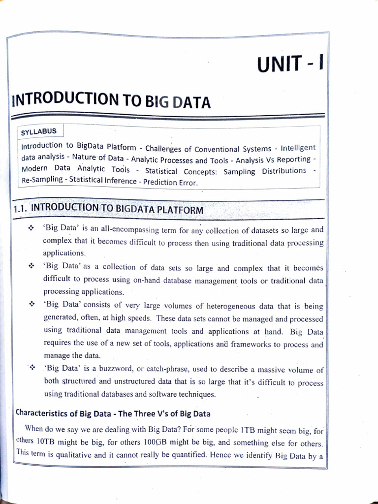 Big Data (Unit - 1) | PDF