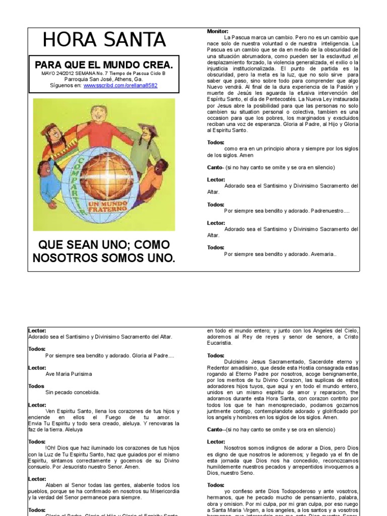 Hora Santa Para Que El Mundo
