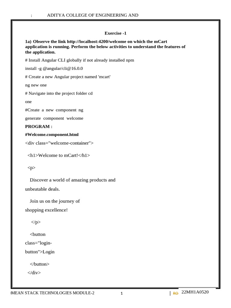 MEAN Stack Technologies Module 2 Guide | PDF | Typefaces | Arial