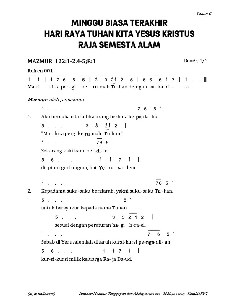 Mazmur 122: Kegembiraan ke Rumah Tuhan | PDF
