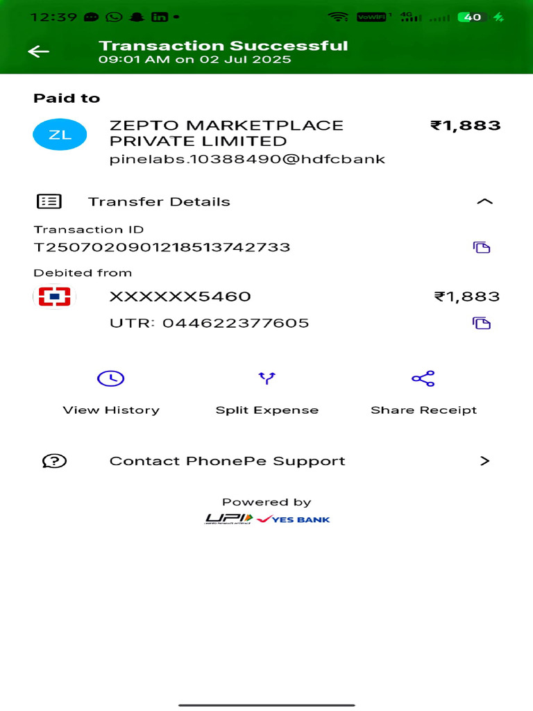 Successful E-Transfer Receipt Details | PDF