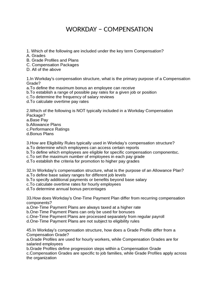 Workday Compensation Structure Overview | PDF | Working Time | Overtime